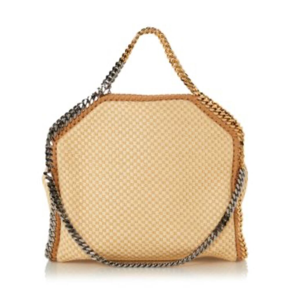 Stella McCartney 3 Triple chain Tote Eco Woven Raffia XL Bag Purse - Picture 1 of 11